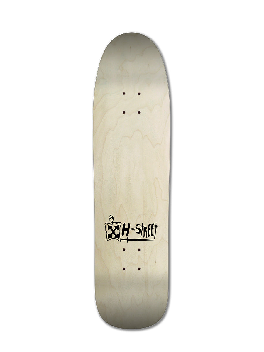 A blank, light wood Legend Skates ADDISON TAYLOR GIRL & BUTTERFLY DESIGN skateboard deck with a rounded nose and square tail, shown on a white background. Part of the Alpha Girls Pop Wedge series.