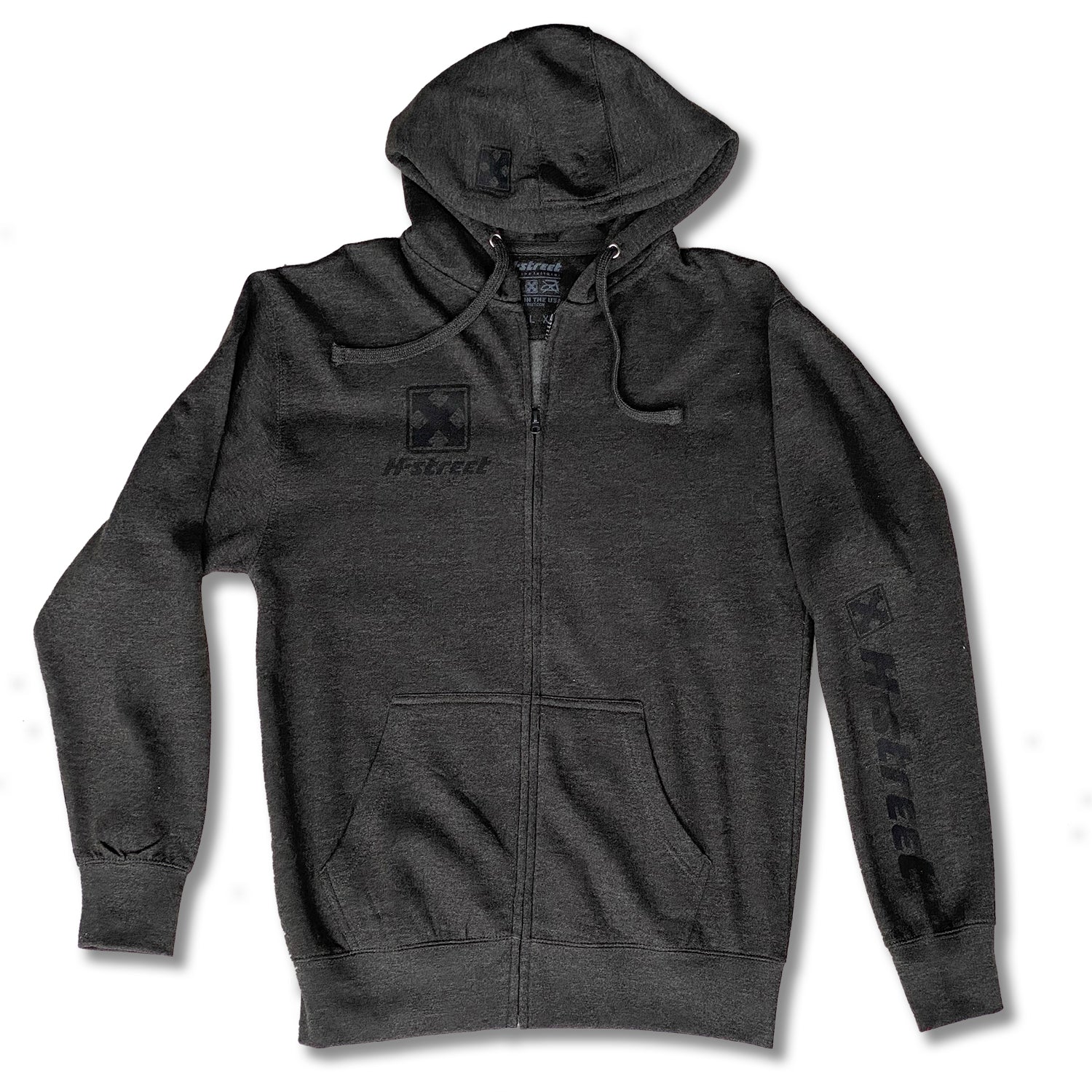 【Bristol】　19SS SEPARATE ZIP UP HOODIE Charcoal_Zip_Hoodie_Front_12-7