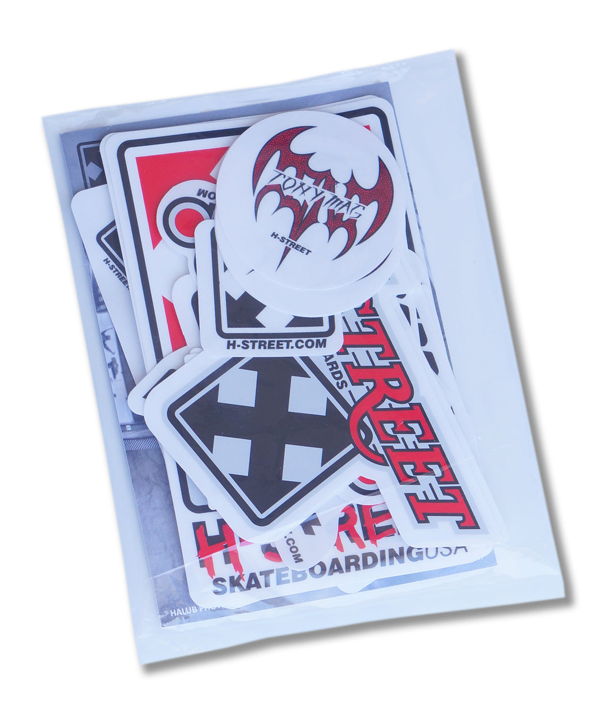 The Inkgenda H-STREET 33 STICKER PACK features bold, colorful skateboard decals with striking logos—ideal for customizing your board or showing off at your next Vans Combi pool session.