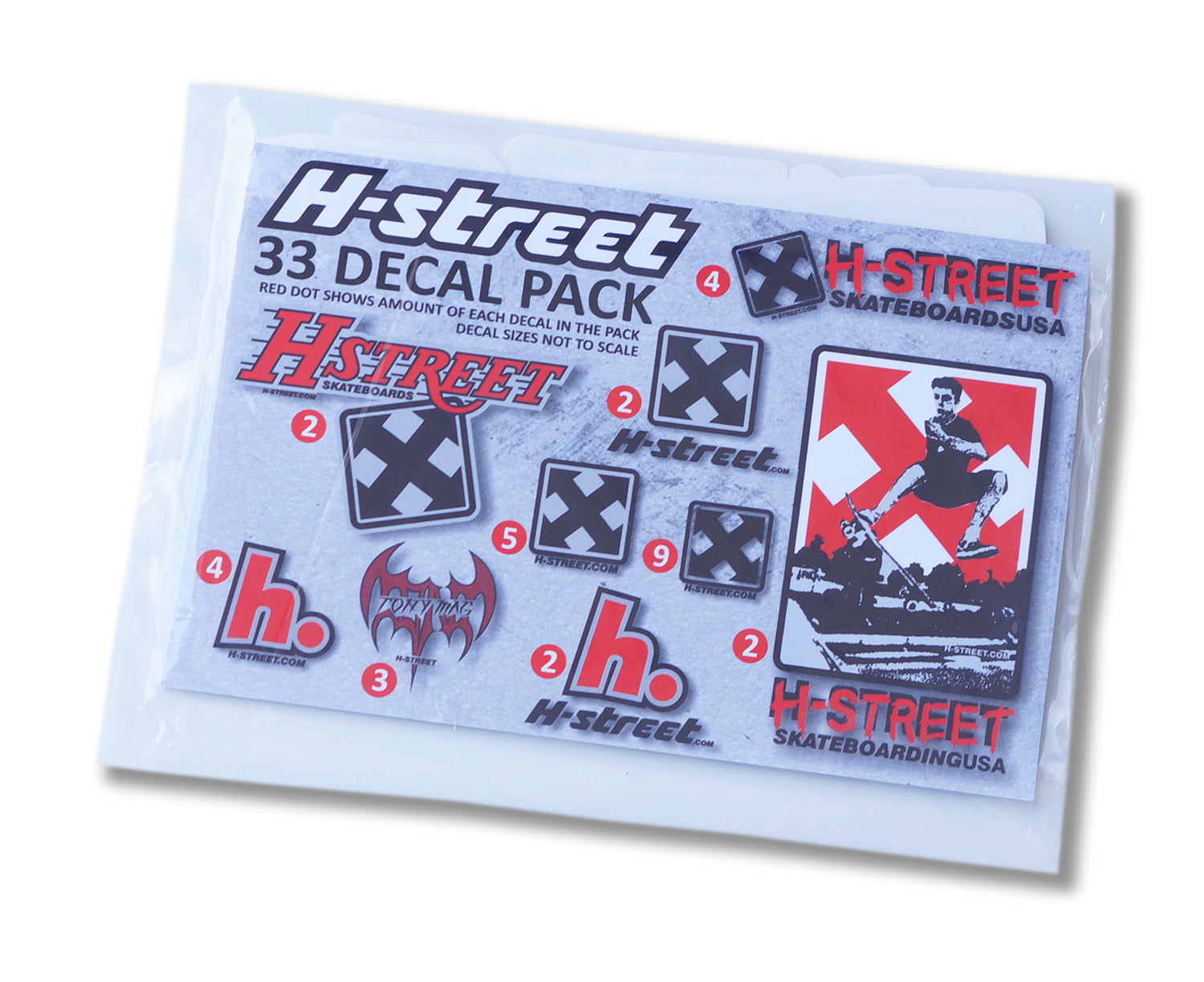 H And R Sticker H-STREET 33 STICKER PACK - H-Street Skateboards