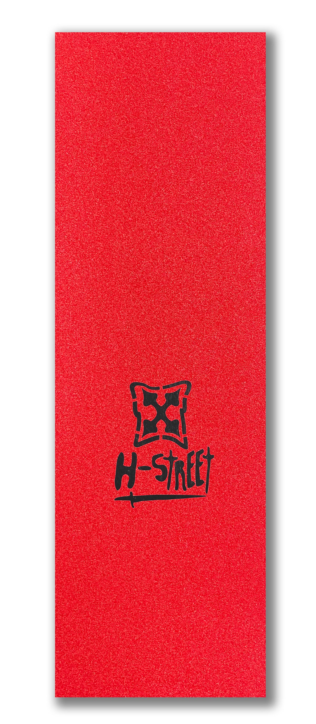 A rectangular sheet of ALPHA GIRL LOGO DIECUT GRIPTAPE by Syndrome, featuring a bold die-cut design and stylized text, is centered on a plain white background.